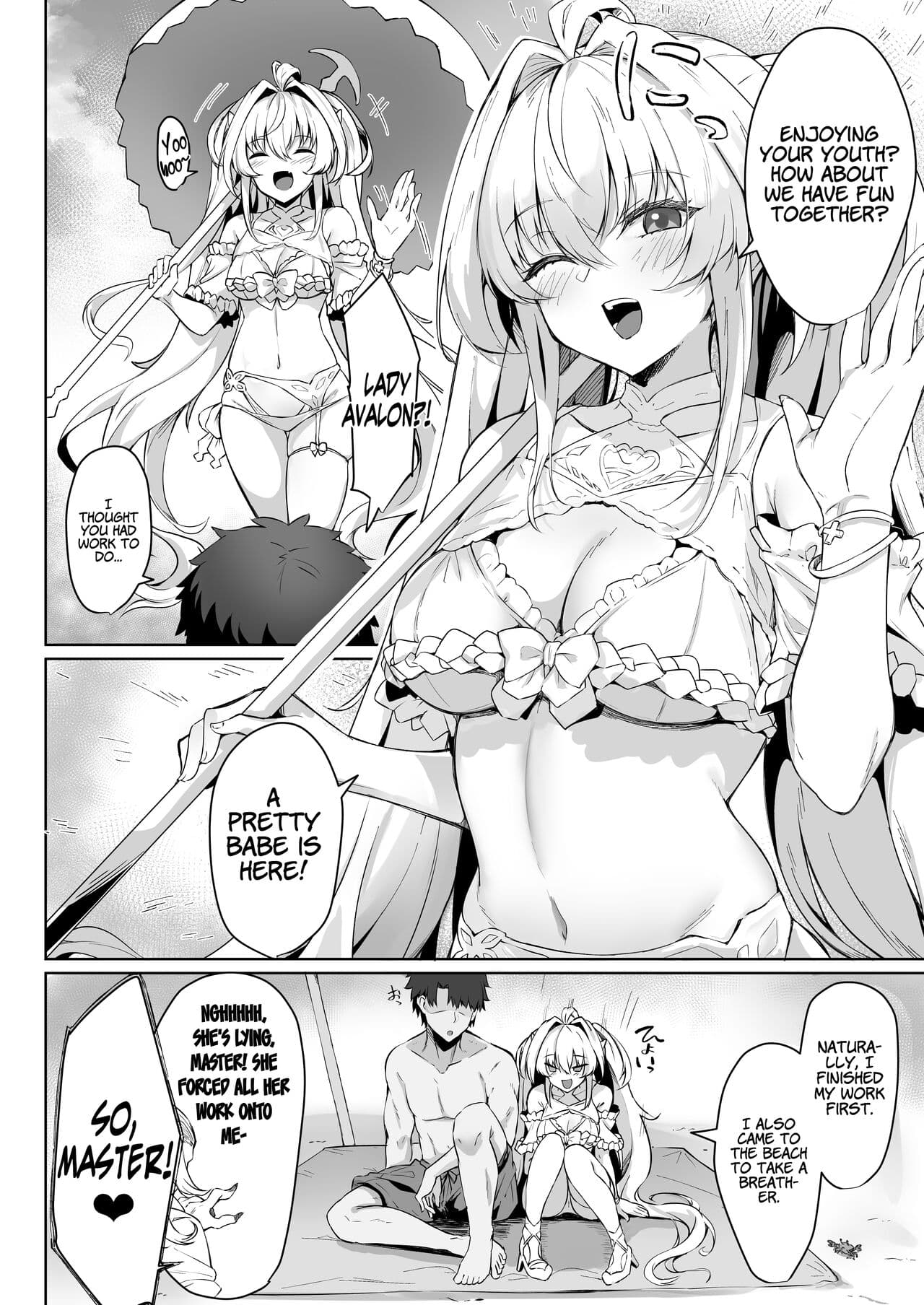 [Tiusan Kingdom (Kazamitiu)] Manatsu no Chaldea Summer Vacation Lady Avalon Hen | Chaldea Midsummer Vacation Lady - Avalon Edition (Fate/Grand Order) [English] [LunaticSeibah] [Decensored] [Digital] page 4