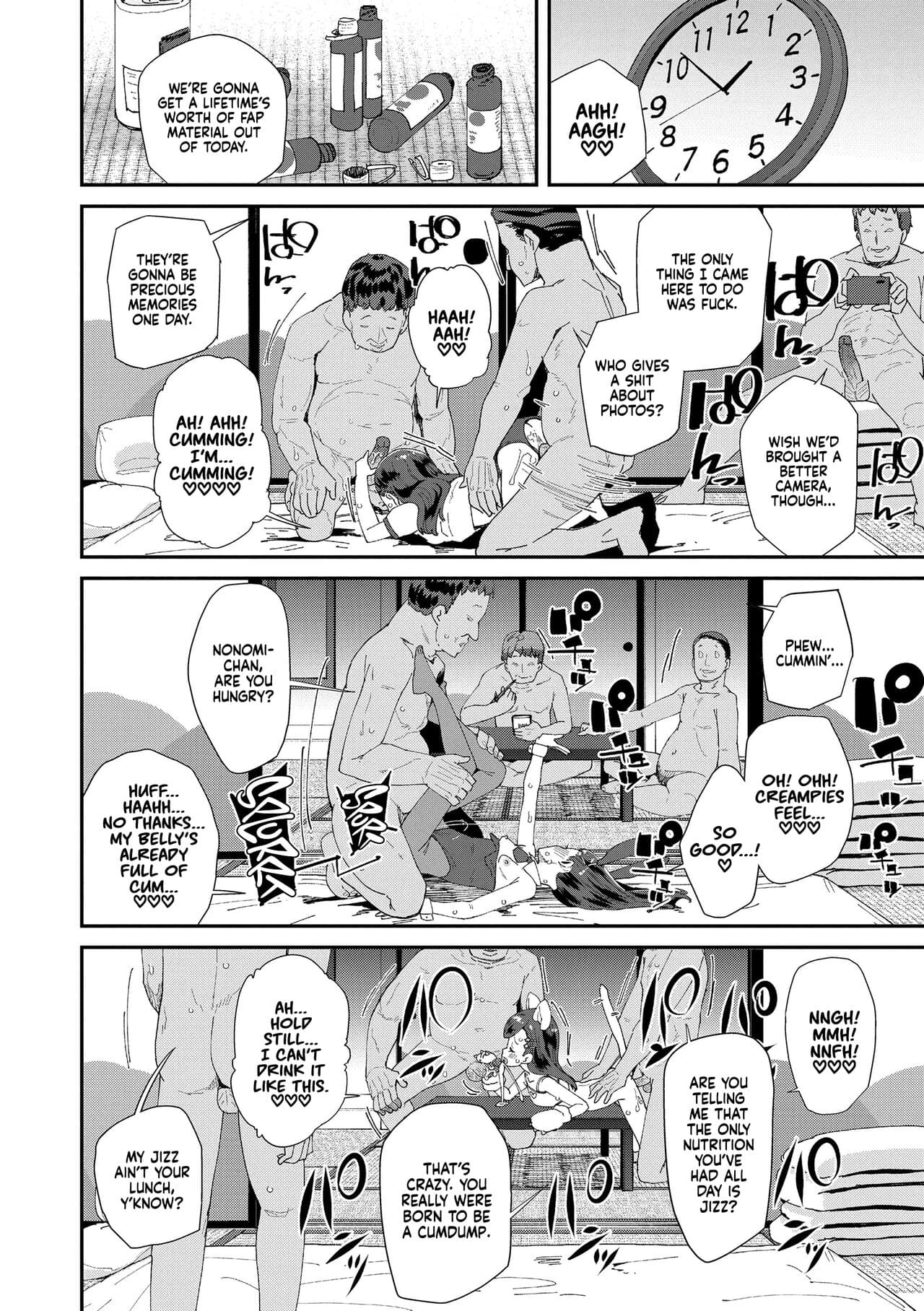 [Maeshima Ryou] Uraaka Yatteru Nonomi-chan -Koshitsu Onsen Dosukebe Gasshuku- | Nonomi-chan's Secret Account -Naughty Trip to a Private Onsen- (Kimi wa Oji-san to Sex suru Tame ni Umarete kitan da yo) [English] [Xzosk] [Decensored] [Digital] page 18