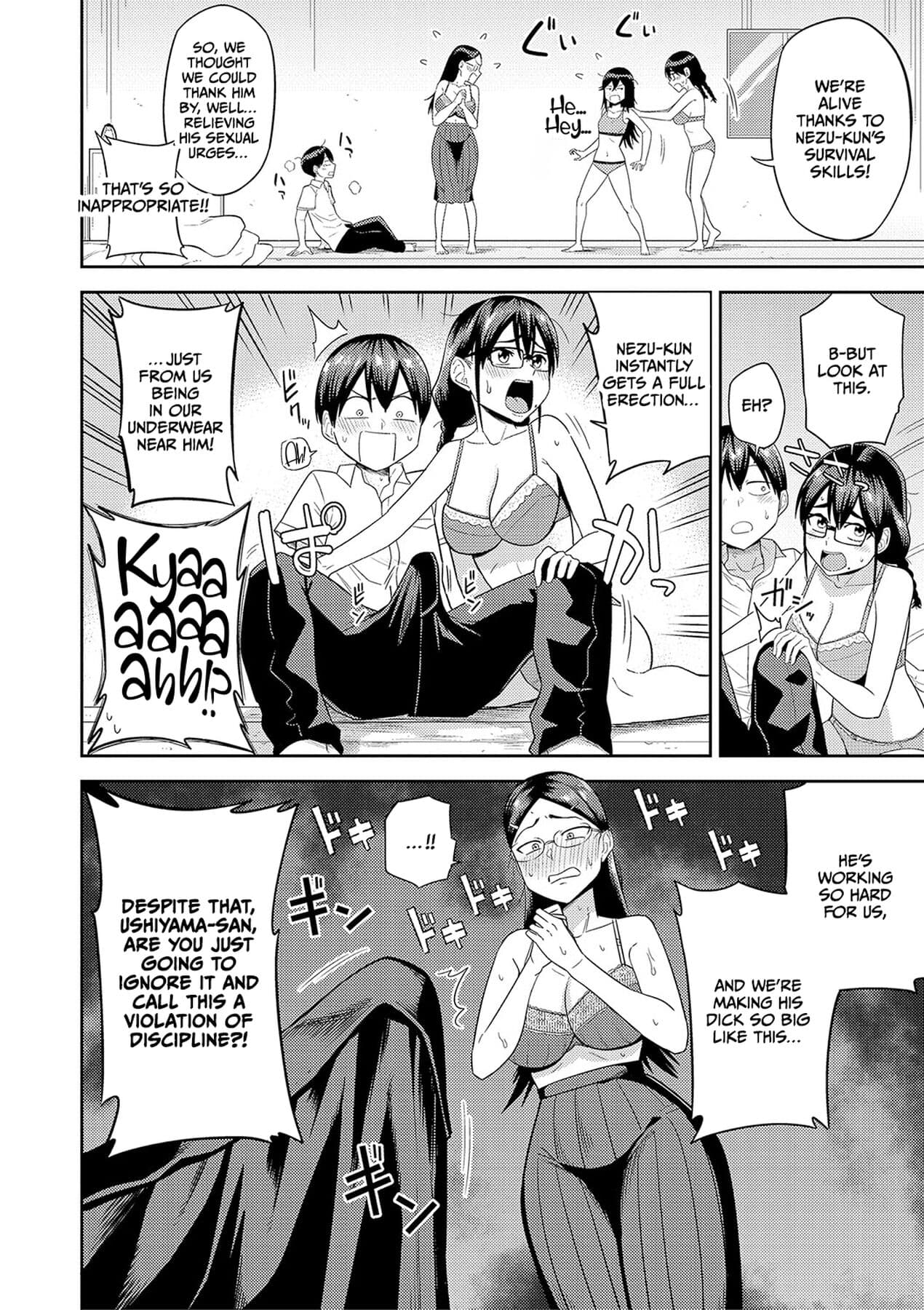 [Makosho] Mujintou de, SEX ni Kyoumi Shinshin na Dosukebe Inkya Joshi-tachi to Harem Life [English] [CulturedCommissions] [Decensored] [Digital] page 45