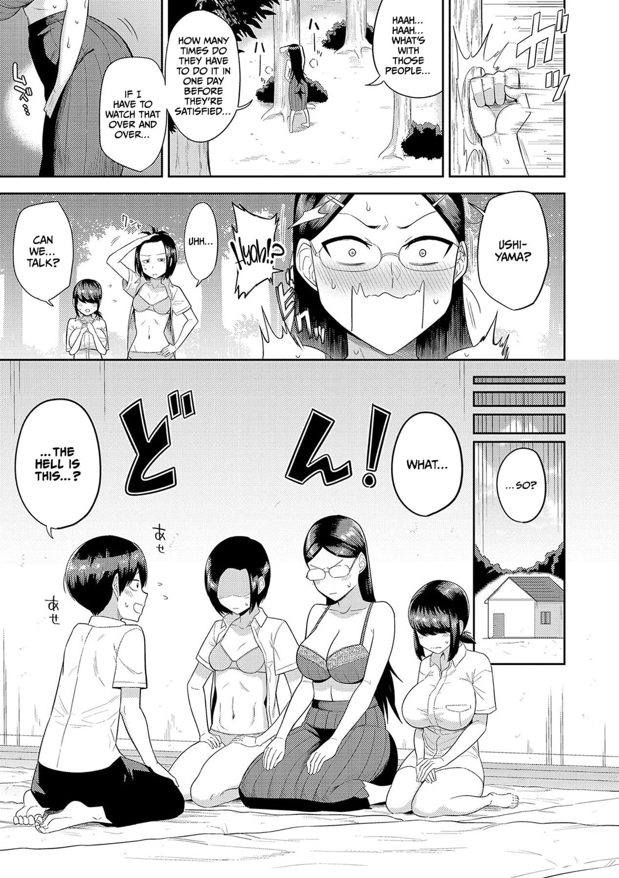 [Makosho] Mujintou de, SEX ni Kyoumi Shinshin na Dosukebe Inkya Joshi-tachi to Harem Life [English] [CulturedCommissions] [Decensored] [Digital] page 54