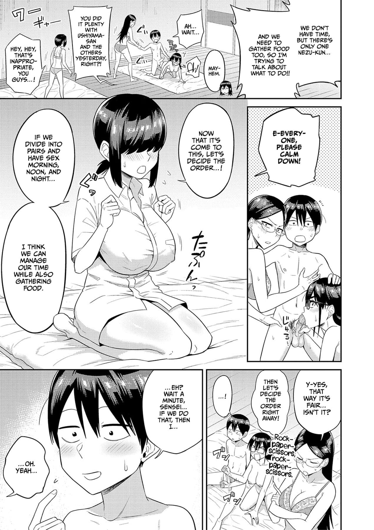 [Makosho] Mujintou de, SEX ni Kyoumi Shinshin na Dosukebe Inkya Joshi-tachi to Harem Life [English] [CulturedCommissions] [Decensored] [Digital] page 76