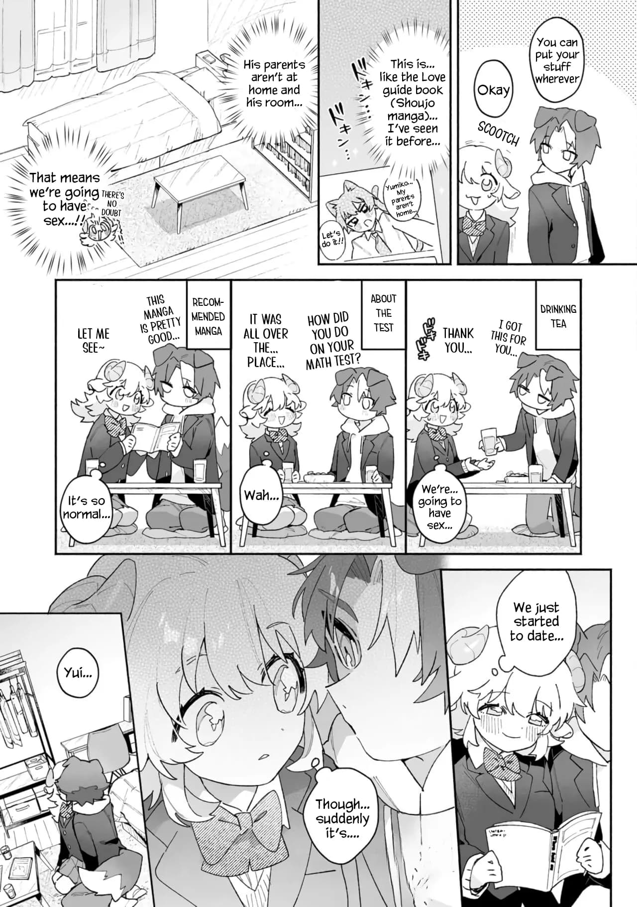 [usachanGET] Hitsuji-chan wa Shoujo Manga Mitai na Koi ga Shitai! | Sheep Wants Love like in a Shoujo Manga! (Itsukara Daku Gawa dato Omotte tano? ~ Kawaii Kare o Mechakucha ni Shitai! Onnazeme Anthology) [English] [Lunaslurp] page 8