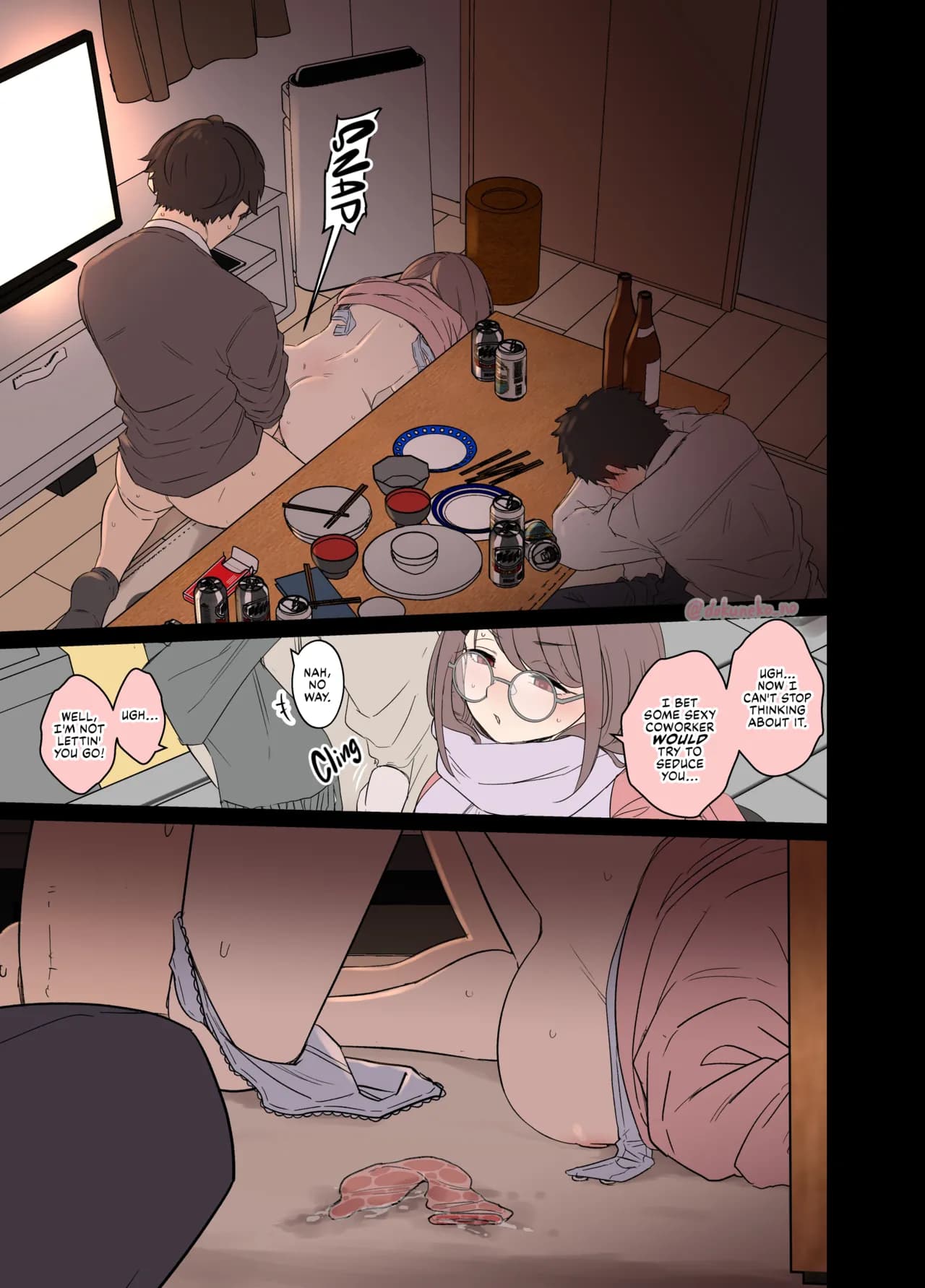 [Dokuneko Noil] Zemi no Bounenkai (Zenpen) | New Year's Party with the Study Group (Part 1) [English] [Fap It Scans] [Decensored] page 12
