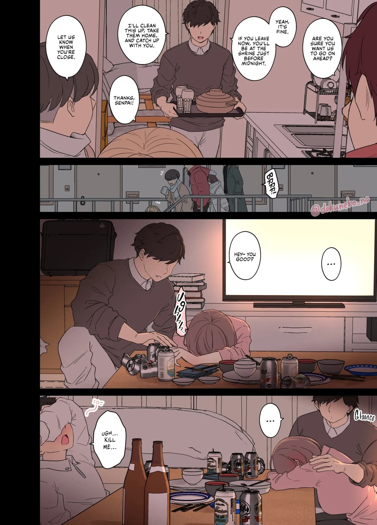 [Dokuneko Noil] Zemi no Bounenkai (Zenpen) | New Year's Party with the Study Group (Part 1) [English] [Fap It Scans] [Decensored] page 3