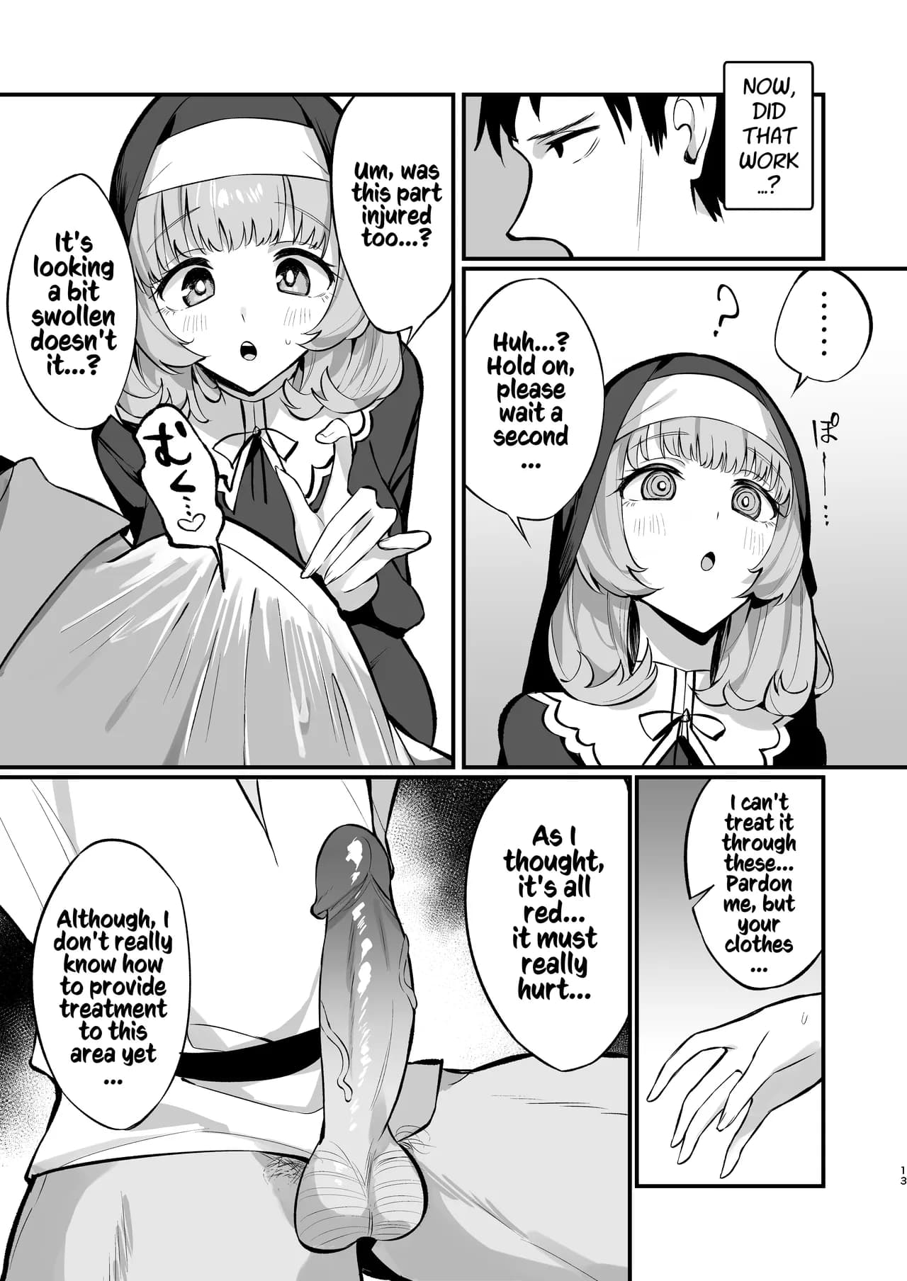[Unahouse (Unacchi)] Sister Kanzen Haiboku. ~Muchi na Sister ga honnou de Hatsujo Koubi Surumade~｜A Sister's Absolute Defeat Until an Innocent Nun Enters Heat and Indulges in Passionate Mating Sex [English] [Kusanuu] [Decensored] [Digital] page 13