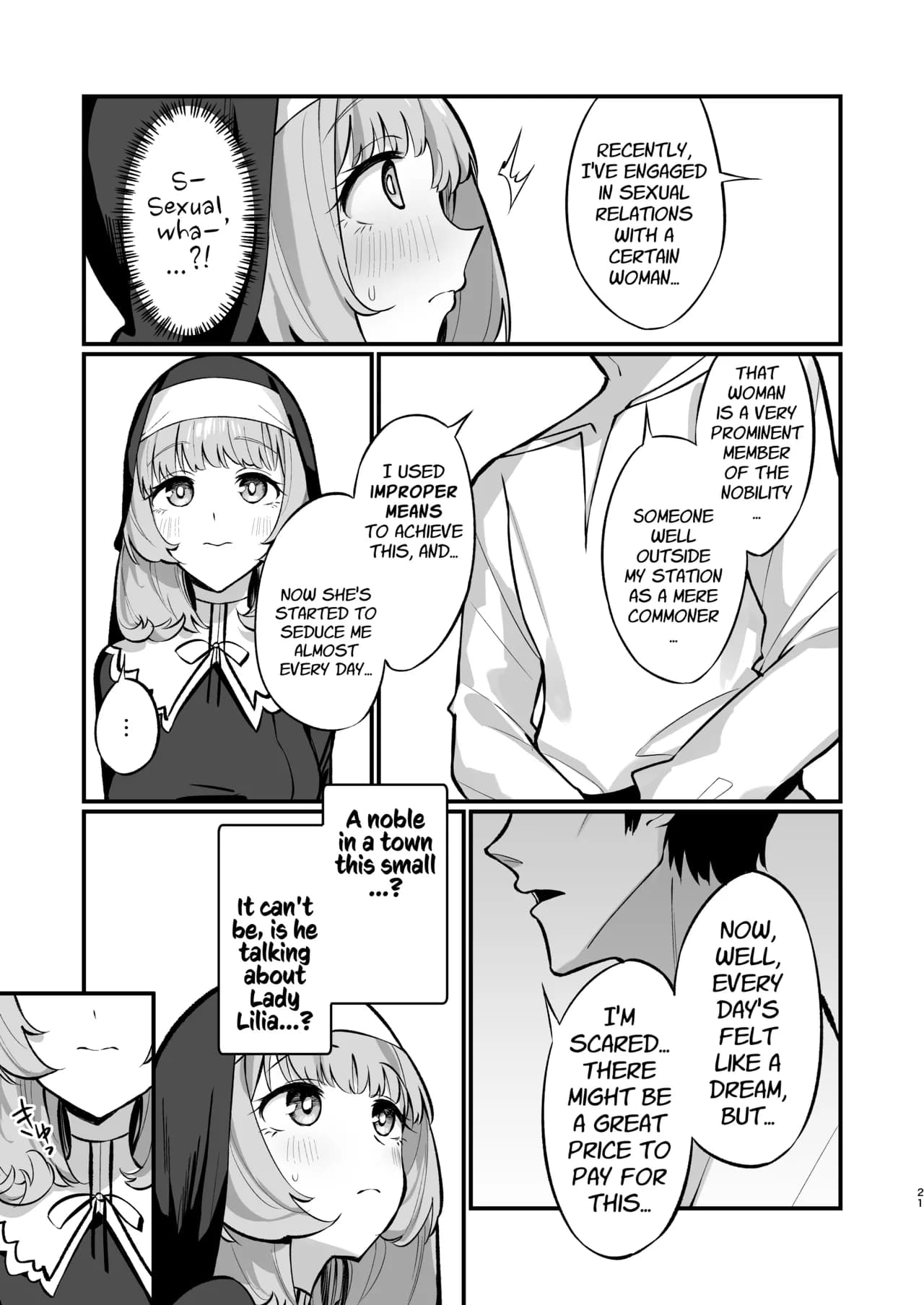 [Unahouse (Unacchi)] Sister Kanzen Haiboku. ~Muchi na Sister ga honnou de Hatsujo Koubi Surumade~｜A Sister's Absolute Defeat Until an Innocent Nun Enters Heat and Indulges in Passionate Mating Sex [English] [Kusanuu] [Decensored] [Digital] page 21