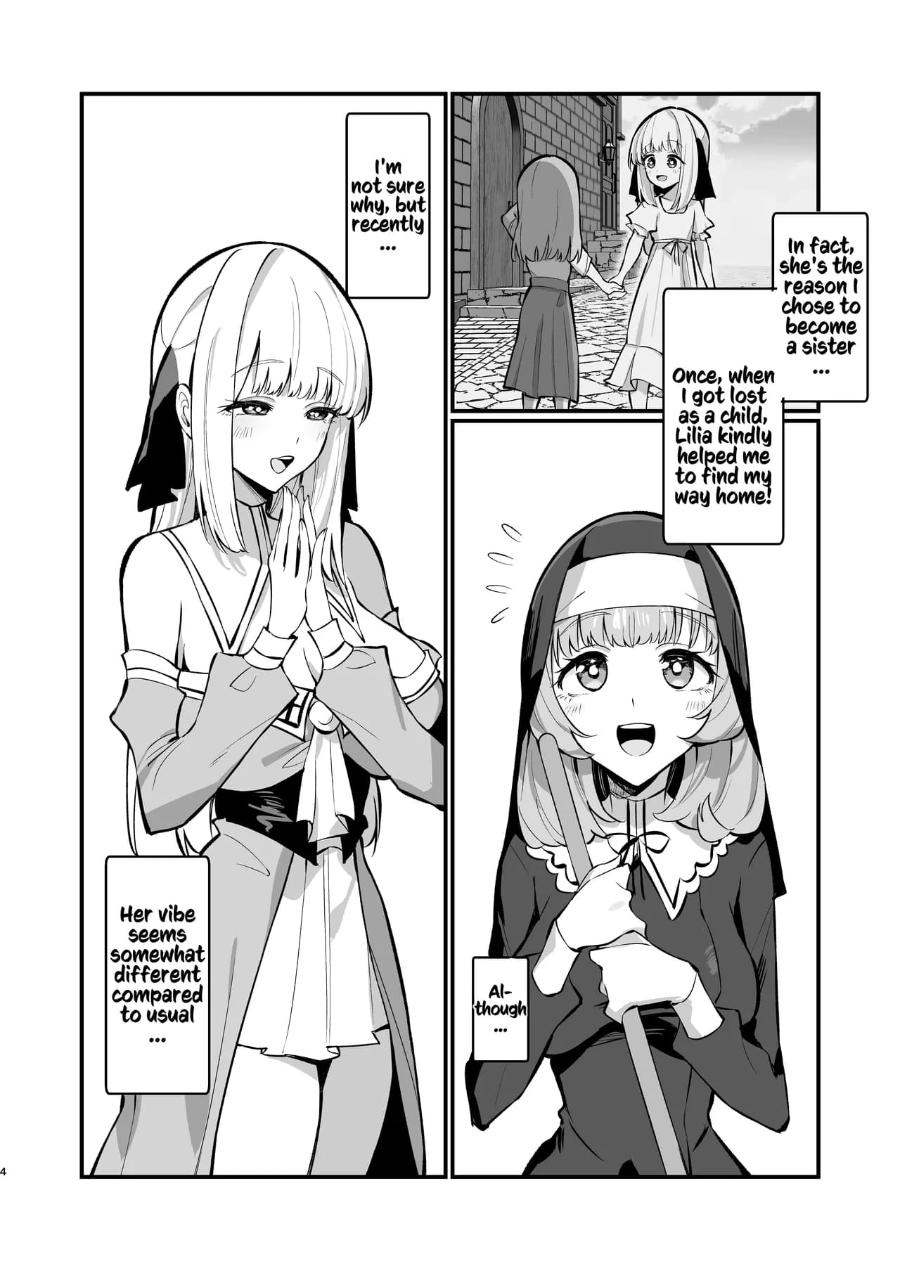[Unahouse (Unacchi)] Sister Kanzen Haiboku. ~Muchi na Sister ga honnou de Hatsujo Koubi Surumade~｜A Sister's Absolute Defeat Until an Innocent Nun Enters Heat and Indulges in Passionate Mating Sex [English] [Kusanuu] [Decensored] [Digital] page 4