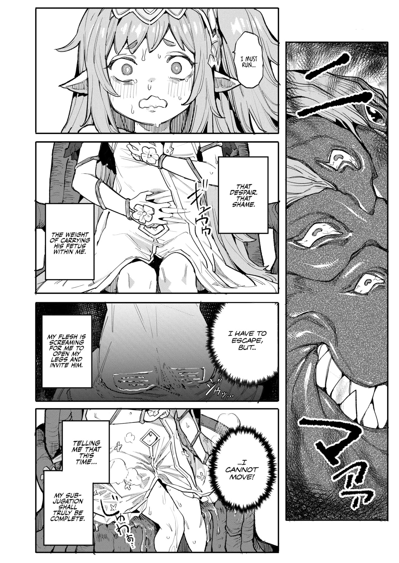 [I'm moralist (Yanagihara Mitsuki, InuSamrai, Henrybird)] Seirei Rougoku Nyehiru ~Choukyou Zumi no Osanai Shikyuu ni Kizamareru Koufuku Bunsho~ | Enslaved Nymph Nyehil - The Tale of a Broken Sow Whose Immature Womb Was Trained To Submit [English] [Xzosk]  page 14