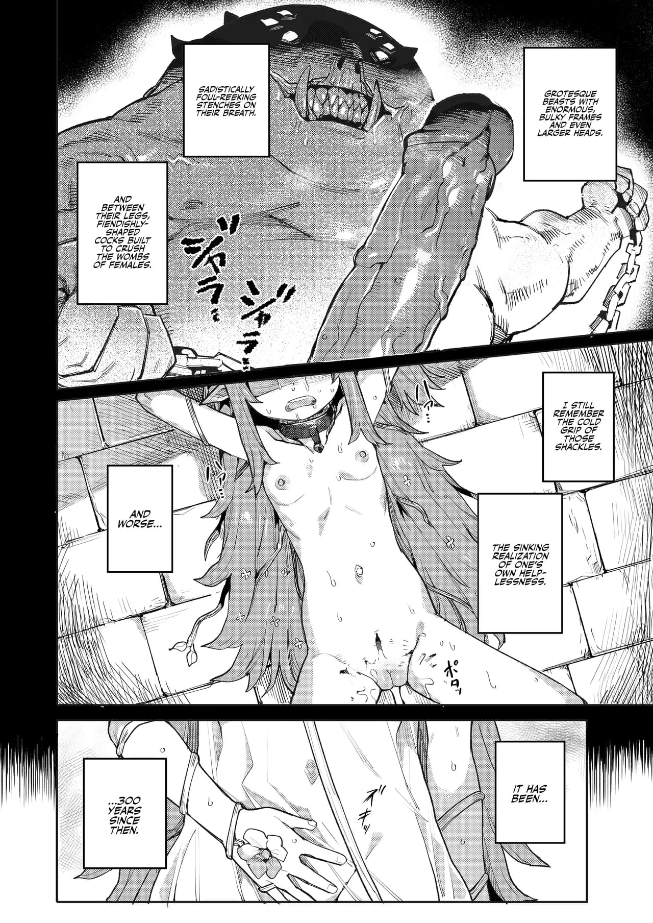 [I'm moralist (Yanagihara Mitsuki, InuSamrai, Henrybird)] Seirei Rougoku Nyehiru ~Choukyou Zumi no Osanai Shikyuu ni Kizamareru Koufuku Bunsho~ | Enslaved Nymph Nyehil - The Tale of a Broken Sow Whose Immature Womb Was Trained To Submit [English] [Xzosk]  page 4