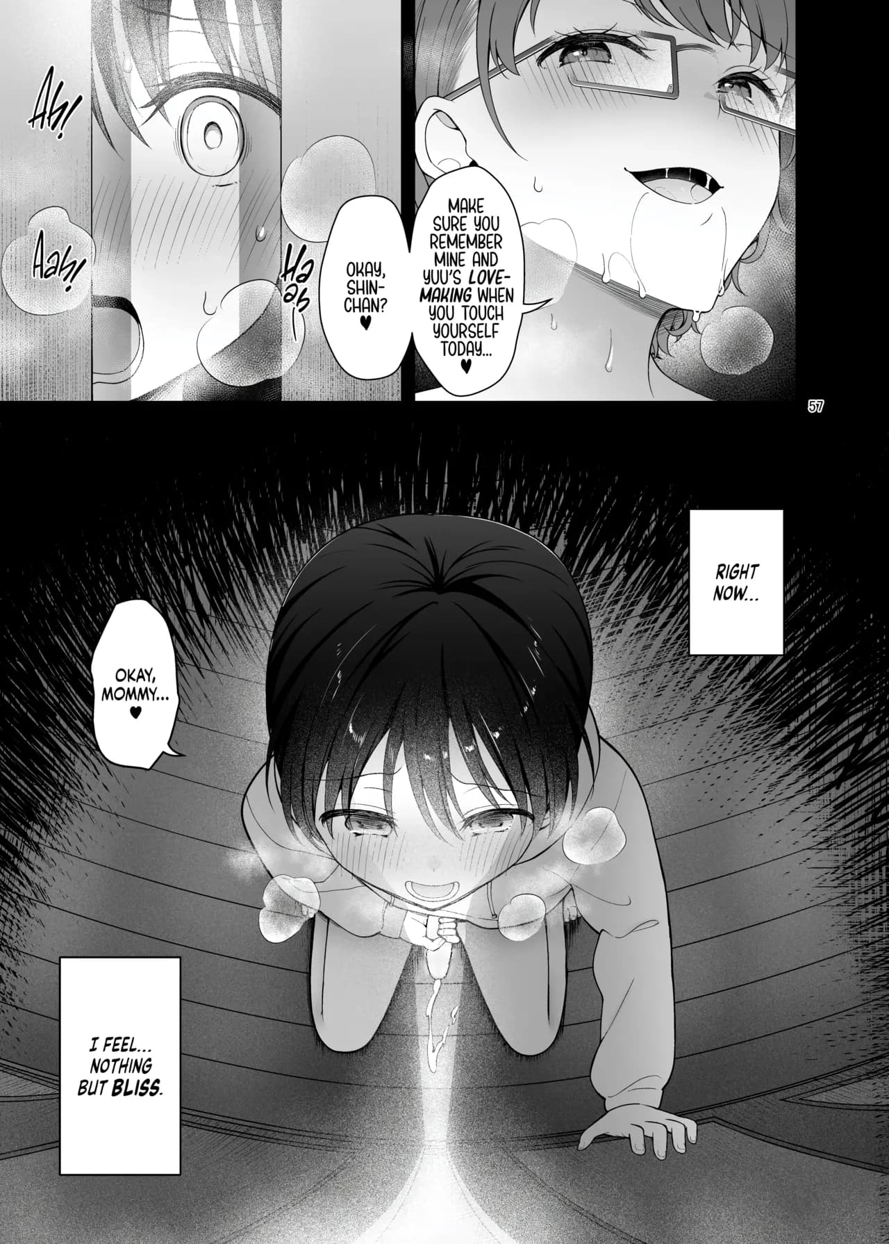 [Akapenguin (Asahina Hikage)] Boku no Mama wa Otouto no Mae de dake Dosukebe ni Naru | My Mom Turns Into a Slut for My Little Brother, and Him Alone [English] [Sloppy Seconds] [Decensored] [Digital] page 57